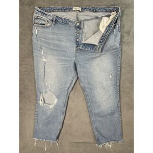 Abercrombie & Fitch Jeans Womens 24 Long Plus Blue Dad High Rise Button Fly